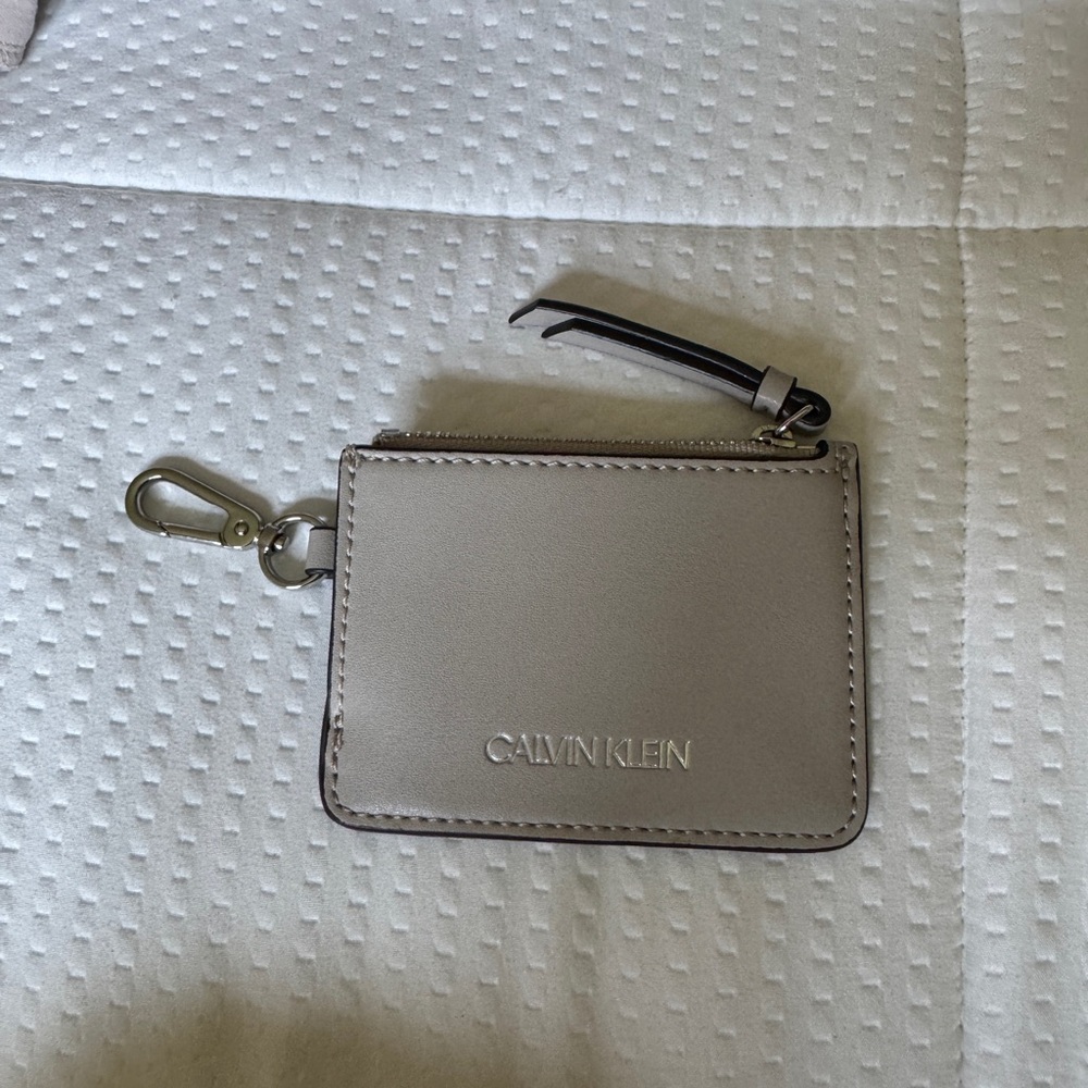 Calvin Klein Taupe and Light Gray Card Holder - Picture 2 of 3
